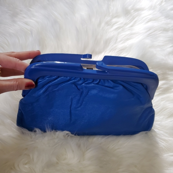 Blue Leather Clutch - Picture 3 of 5